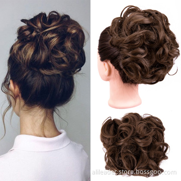 Scrunchie Combs Bun Curly Updo Hairpieces para mujer